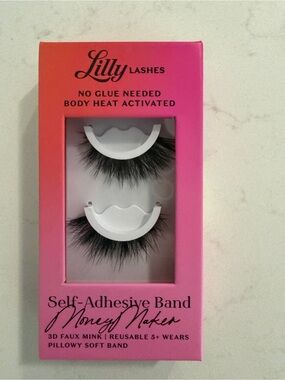 Lilly Lashes Self-Adhesive Band - Pink Ombre Box with Black Lashes